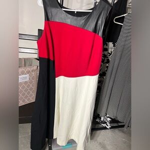 Prabal Gurung Asymmetrical Dress - Red, Black, and White